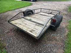 2 Wheel Trailer, 5’ x 9’, Tilt Bed, 5 Bolt Hubs, Lights, Lifetime License (No Title)
