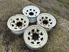 (4) 8 Bolt Spoked Trailer Rims, Buying All for One Money
