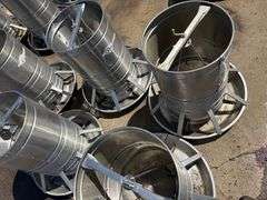 (5) PAX Round Stainless Steel Pig Feeders, 37” Tall