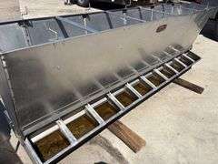 Smidley Double Sided Stainless Steel Pig Feeder, 106” Long, 38” tall