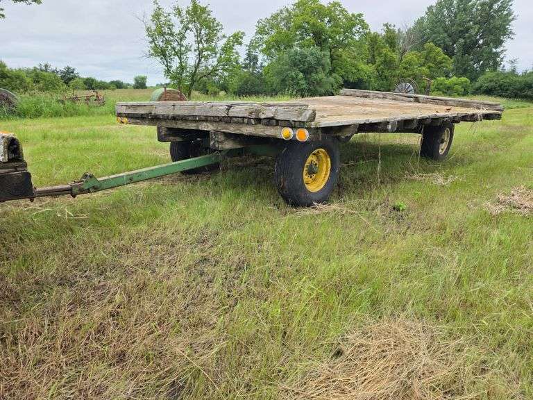John Deere Running Gear with Rack, Rack will Need Work, 11L-15 Tires on 6 Bolt Rims, Extendable Hitc