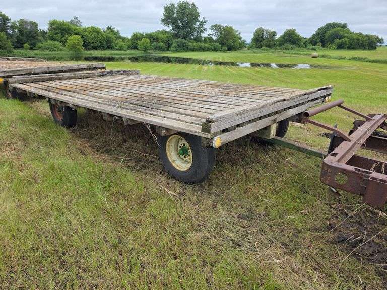 John Deere Running Gear with Rack, Rack will Need Work, 11L-15 Tires on 6 Bolt Rims, Extendable Hitc