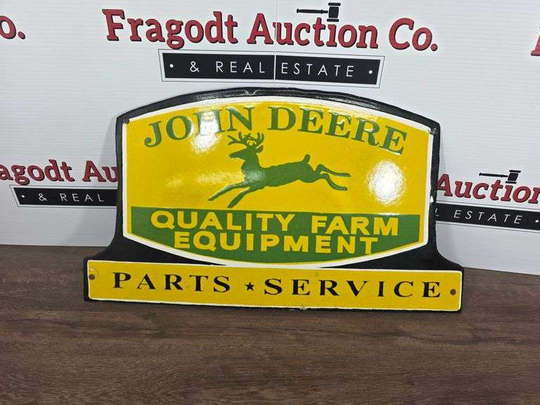 John Deere Porcelain Sign, Approx 14” x 2’, *Buyer is responsible for verifying authenticity prior t