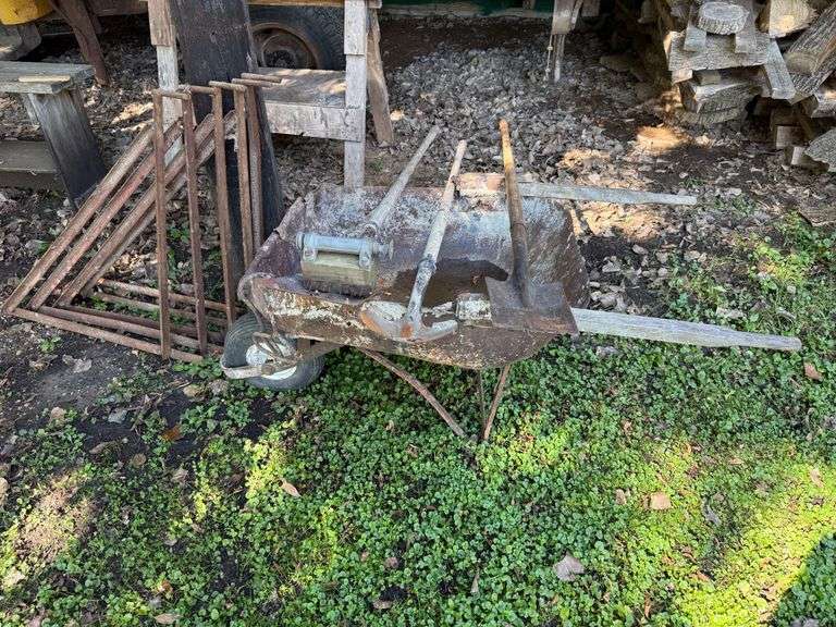 Wheelbarrow, Shovels, Shingle Remover, Scaffolding Brackets, Bale Hooks