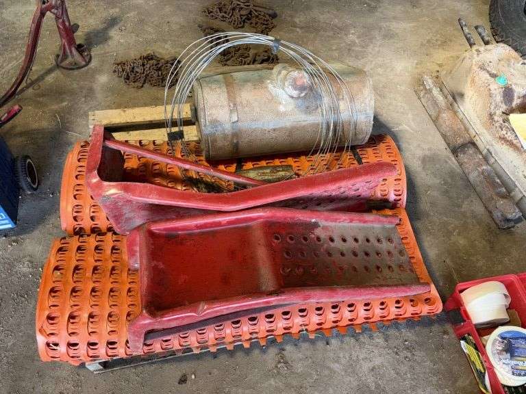 (2) Rolls Poly Snow Fence, Pair of Car Ramps, wire, Fuel Tank, Buying All for One Money