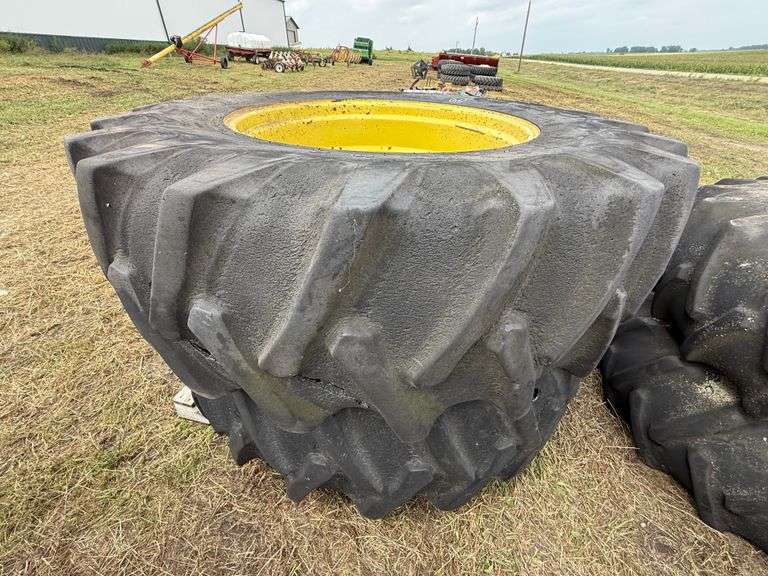 (2) 20.8-34 Firestone Tires and Rims, Tires are not in very good condition