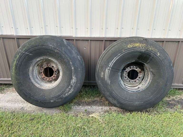 (4) Tires, 19Lx16.1 on 8 Bolt Rims