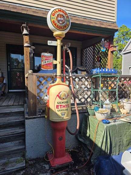 Gilmore Ethyl Gasoline Pump, Working Order (Early Gilbert and Barker Non Visible Pump)