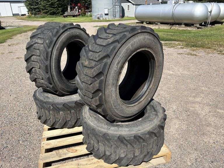 (4) Galaxy Super Sidewall 12x16.5 Beefy Baby Skidloader Tires, 10 Ply, used
