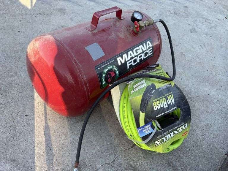 Magna Force Portable Air Tank, 10 Gal; 50’, 3/8” Air Hose, NEW