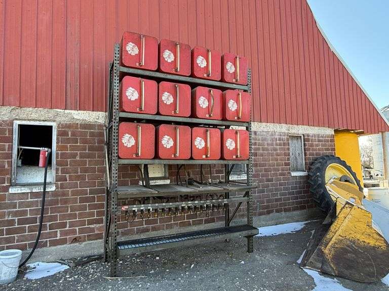Empty Barrel Rack 12 Barrel Oil Fill Rack, Empty but Barrels are Good, Comes Complete Per ...