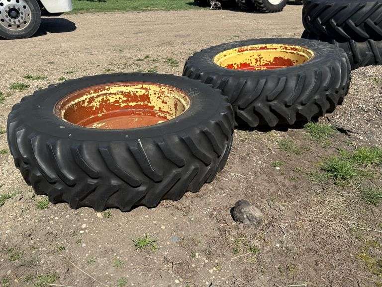 (2) Goodyear 18.4R38 Tires on 10 Bolt Rims, Buying Both for One Money ...