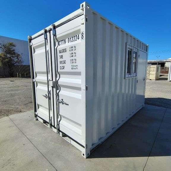 2025 12ft Office Shipping Container w/ Man Door, End Door, Window (New/Unused)