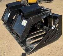 Skid-Steer 72in Hydraulic Skeleton Grapple Bucket (New/Unused)