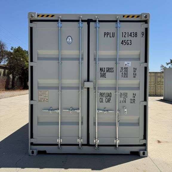 2025 40ft. High Cube Mouse Proof Container w/ 1 End Door & 4 Side Doors (Est. Retail Value ($12,000)