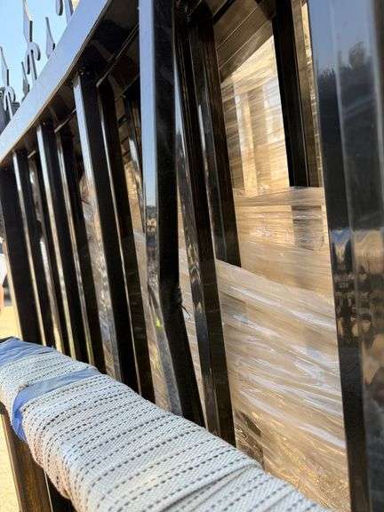 14Ft. Bi-Parting Wrought Iron Gate (New/Unused) Galvanized + Powder Coated *Small Damage See additio