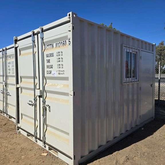 2025 12ft Office Shipping Container w/ Man Door, End Door, Window (New/Unused)