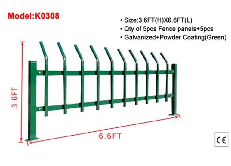 (5) 3.6ft x 6.6ft Lawn Fence Panels (New/Unused) Powder Coated + Galvanized