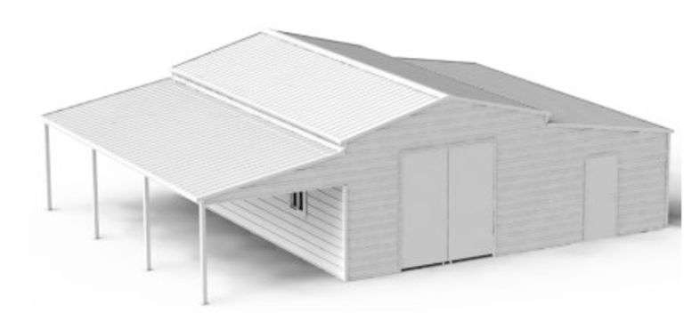 42ft x 30ft All Metal Garage W/Barn Doors (New/Unused)