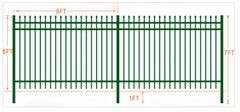(22) 8’ x 6’ Steel Fence Panels w/ 23 Posts (New/Unused) Green