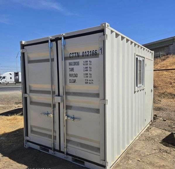 2025 12ft Office Shipping Container w/ Man Door, End Door, Window (New/Unused)