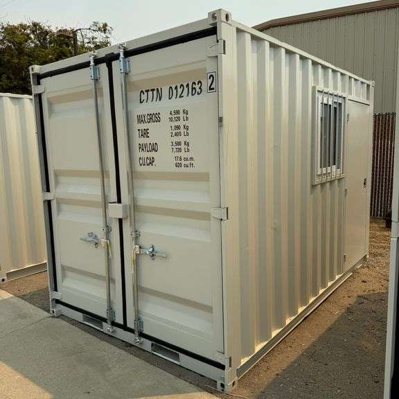 2025 12ft Office Shipping Container w/ Man Door, End Door, Window (New/Unused)