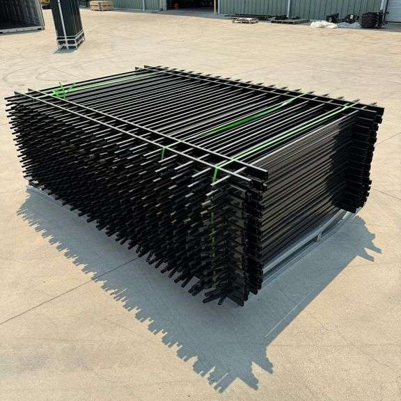 (30) 10’ x 7’ Iron Fence Panels w/ 29 Posts (New/Unused)