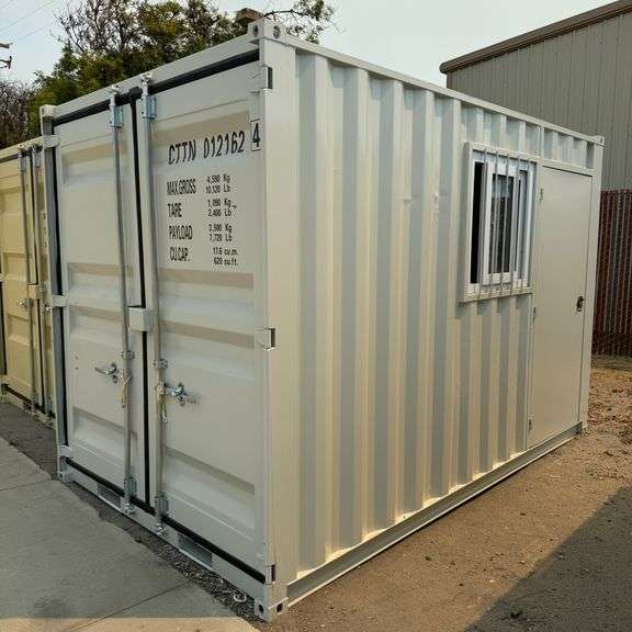 2025 12ft Office Shipping Container w/ Man Door, End Door, Window (New/Unused)