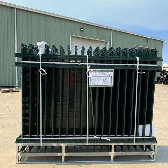 (22) 8’ x 6’ Steel Fence Panels w/ 23 Posts (New/Unused) Green