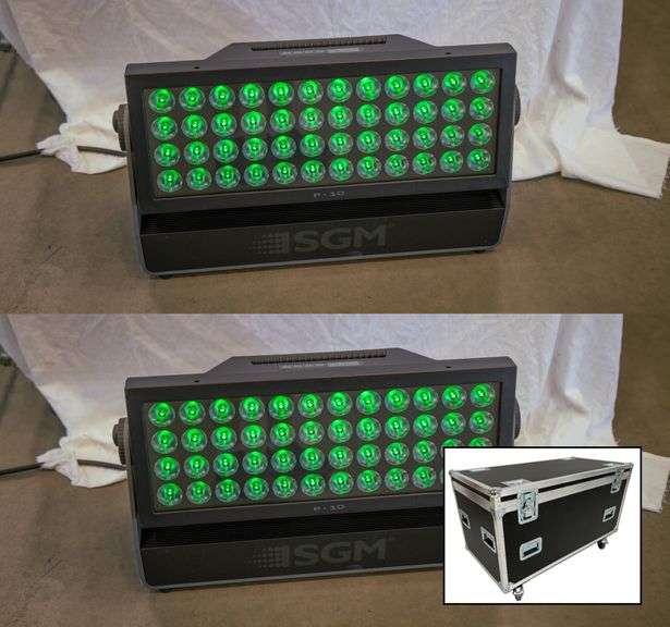 (2) SGM P-10 RGBW 48x Wash / Strobe / Pixel Light w/ Wheeled Hard Case (Holds Up To 5 Lights)