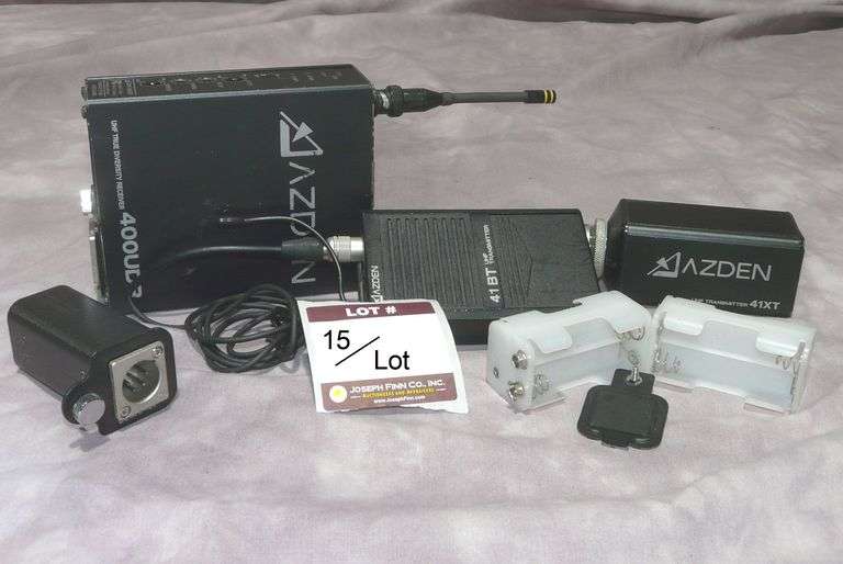 Lot (1) Azden 41BT Belt Pack UHF Transmitter with Lav Mic; (1) 41XT Plug-in UHF Transmitter and (1) 