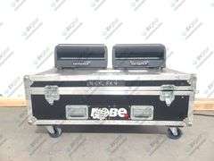 (2) Robe Lighting Robin CycFX 4 LED Lights w/ Hanging Brackets & Power Cables w/ 4:1 Wheeled Hard Ca