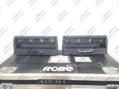 (2) Robe Lighting Robin CycFX 4 LED Lights w/ Hanging Brackets & Power Cables w/ 4:1 Wheeled Hard Ca