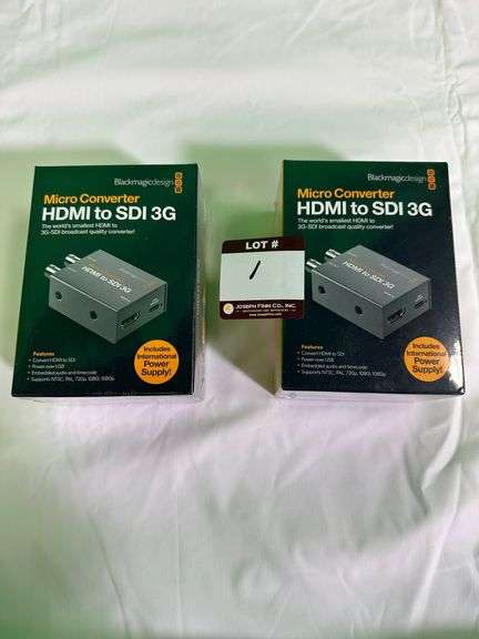 LOT (2) Blackmagic HDMI to SDI 3G Micro Converters w/ Box