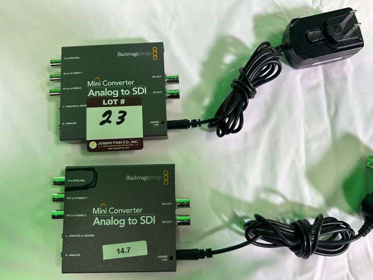 LOT (2) Blackmagic Analog to SDI Mini Converters w/ PS