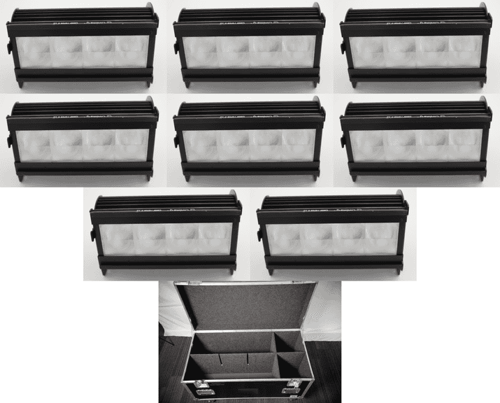(8) CHROMA-Q Color Force II 12 RGBA LED Cyclorama Wash Effect Light w ...
