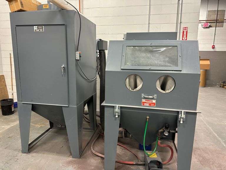 Trinco Model 40x40SL/PC Dry Blast Cabinet s/n 71230-12, Trinco DP850 Collector