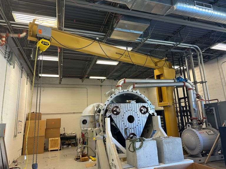 Gorbel Jib with Budgit 2 Ton Electric Hoist, Trolley, Pendant Control