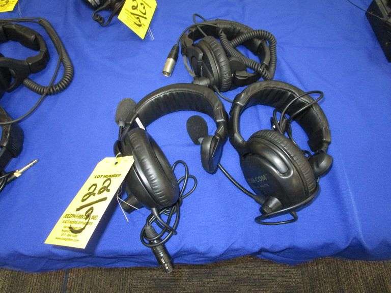 LOT (3) Asst. Single Muff Headsets w/ Mics