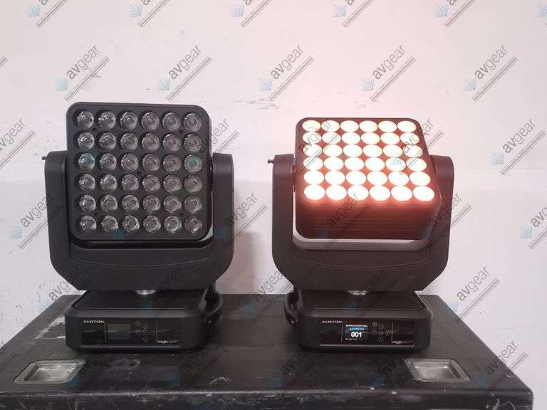(2) Artyon MagicPanel 602 Modular LED Moving Head Light w/ (4) C-Clamps in Wheel Road Case