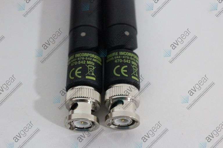 (2) Shure UA8-470-542 1/2 Wave Omnidirectional Receiver Antennas (470-542 MHz)