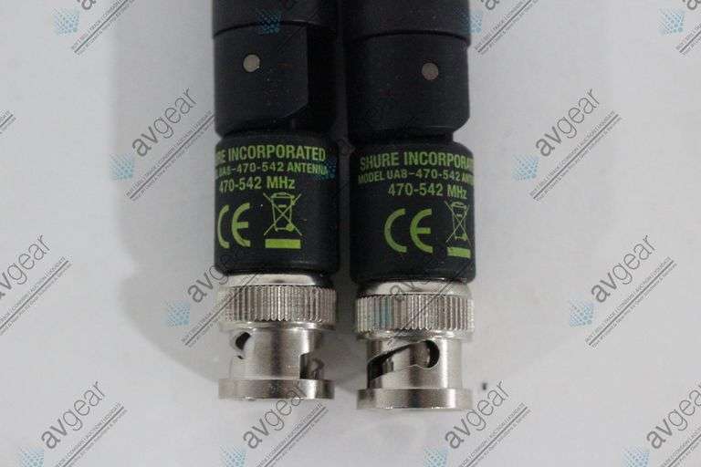 (2) Shure UA8-470-542 1/2 Wave Omnidirectional Receiver Antennas (470-542 MHz)