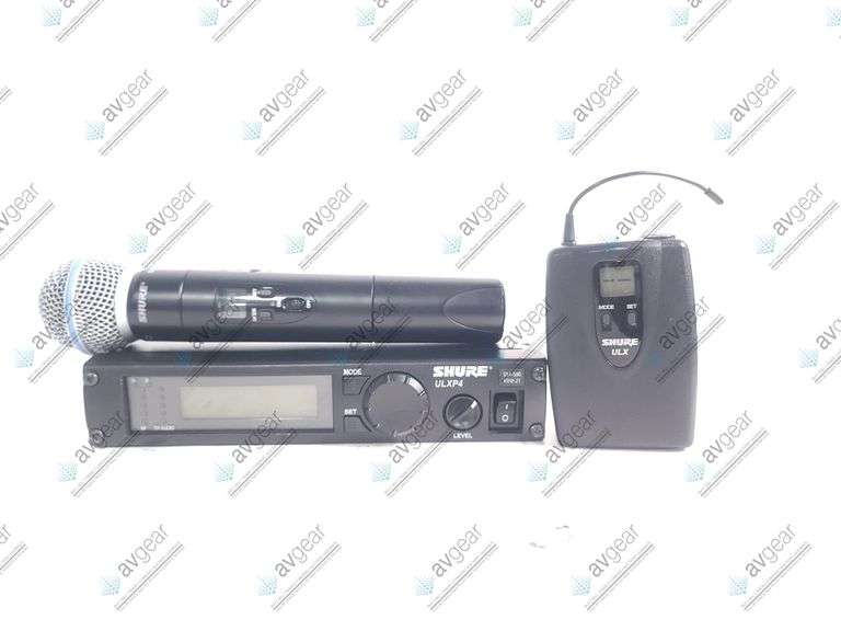 Shure ULXP4 Professional Diversity Receiver (554-590MHz) w/ ULX BodyPack System and Beta 58A Microph