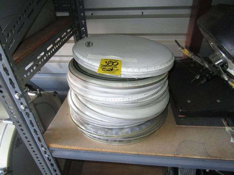 LOT Asst. Used Drum Heads on Top Shelf (No Boxes)
