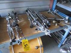 LOT Drum Tom Legs, Stands, Snare Stands, on (2) Shelves