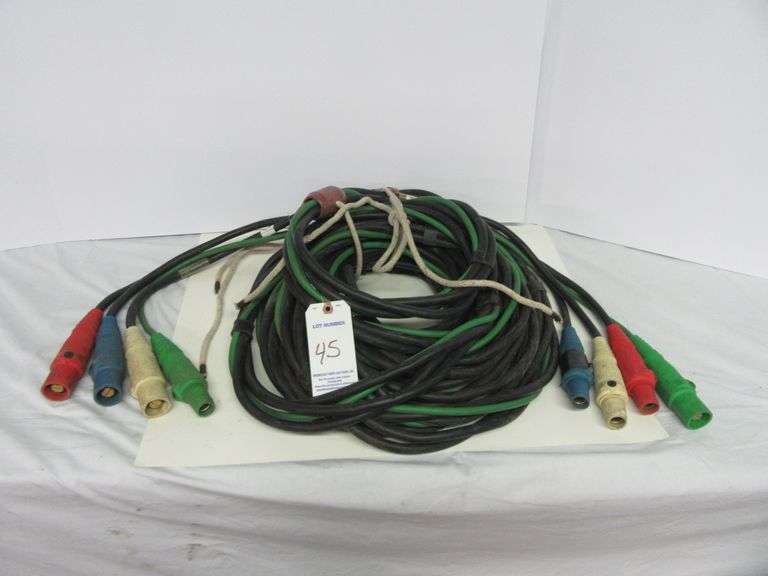 CAM Lock 2/0 AWG 50' Entertainment,Generator Power Cables 4 Cable Set