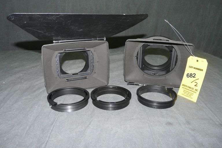 Lot (2) Vocas 4x4 Matte Boxes with Spare Rings and (1) French Flag