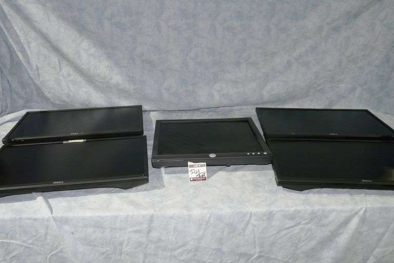 Lot (4) Dell P2217H 22 Inch Monitors with HDMI Input and (1) E172FPb 17 Inch Monitor (No Stands)