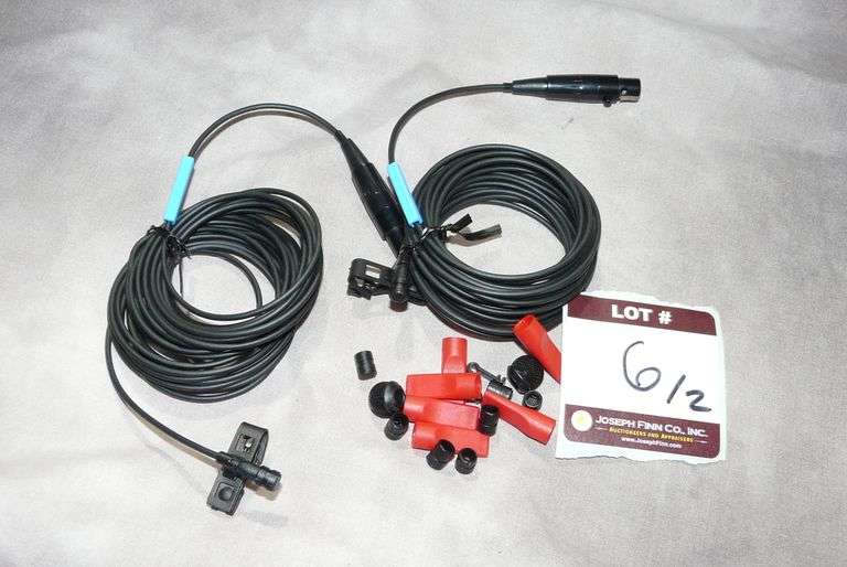 Lot (2) Sennheiser MKE2-5 Gold Lavaliere Mic in Black with TAF4 4 Pin Mini XLR Connector and Accesso