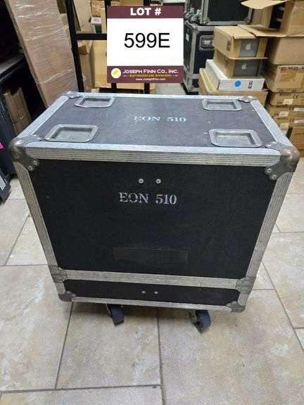 ATA road case for 2 JBL EON510 speakers with casters; Two compartments each 13"x10.5" x 20" high